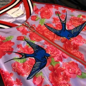 Silence + Noise Embroidered Bomber Jacket - Medium